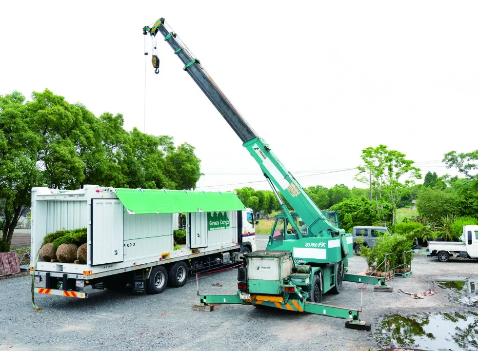 みどりを配送するコンテナ「Mirai Green Cargo」